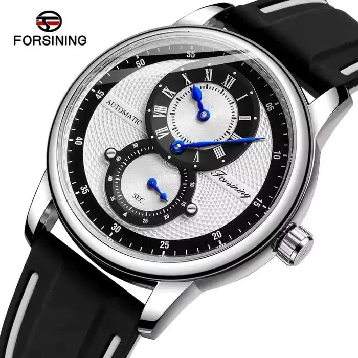 Montres FORSINING 366 de luxe à mouvement mécanique automatique squelette pour hommes, bracelet en s