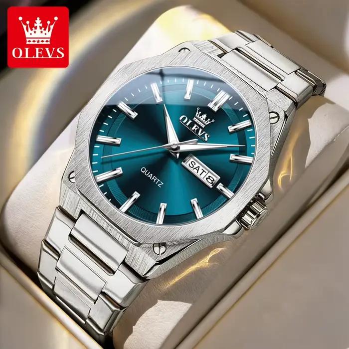 Montre à quartz pour homme OLEVS 3733, fonction lumière nocturne, étanche 30 m, affichage de la date