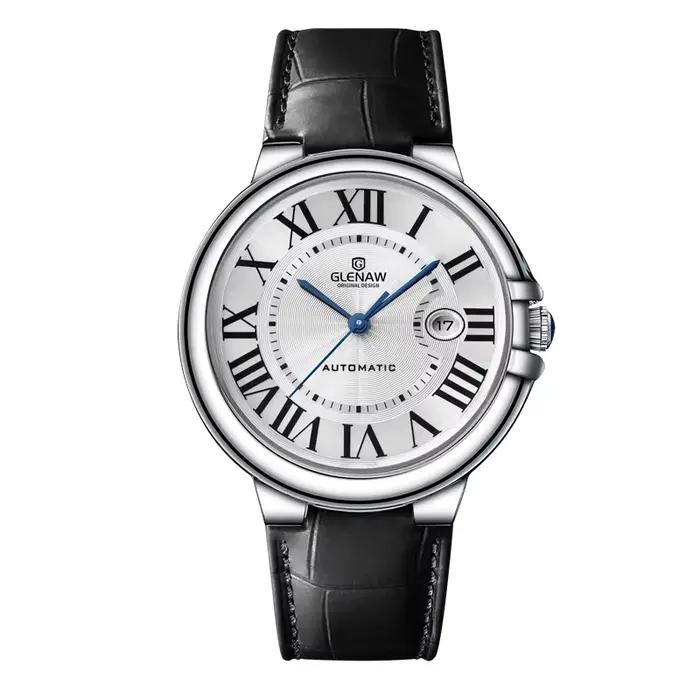 Montre mécanique automatique de luxe Glenaw Genuine Blue Balloon Series, marque haut de gamme, perso