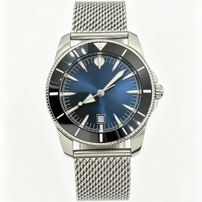 Montre mécanique automatique pour homme 40 mm, lumineuse, avec calendrier et verre saphir, étanche à