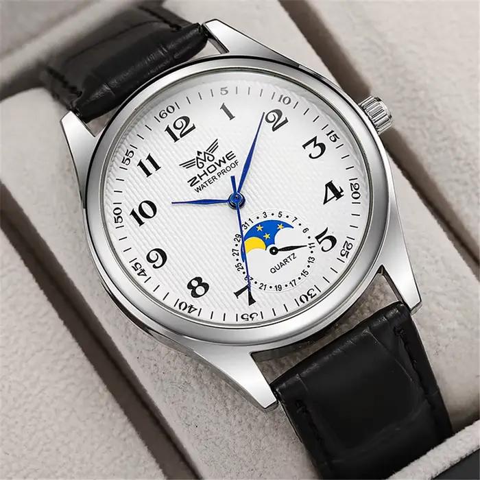 Mode 2025 nouvelle montre de Couple calendrier Simple montre à Quartz numérique décontracté en cuir 