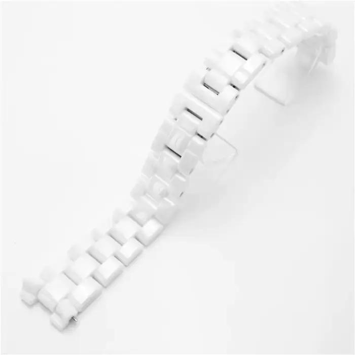 Bracelet de montre en céramique pour hommes et femmes, bracelet J12, bracelet de mode, noir, blanc, 