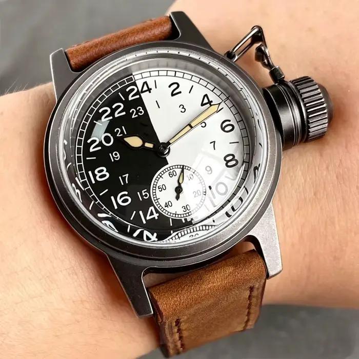 Montre de sport militaire Tandorio ST1701 robuste avec mouvement automatique Sea-Gull ST1701 pour homme résistance à l'eau 20 bars quartz bracelet nylon occasions sportives professionnelles