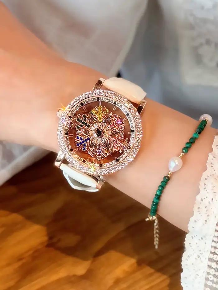1 version améliorée de la montre pour femme de luxe à la mode et accrocheuse incrustée