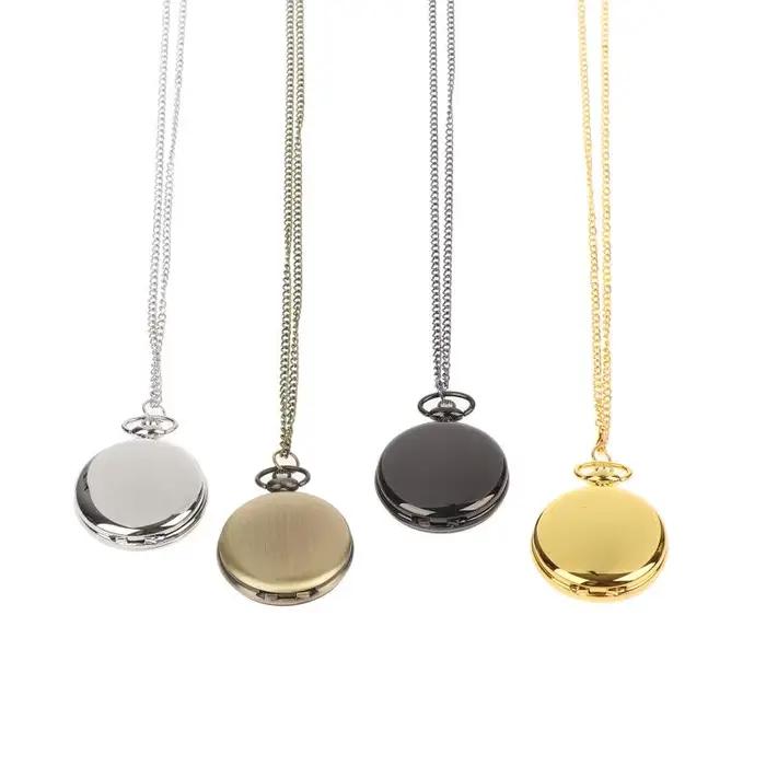 Montre de poche rétro classique avec cadran numérique simple chaîne à suspendre et couvercle rabattable pour femmes et hommes occasions spéciales