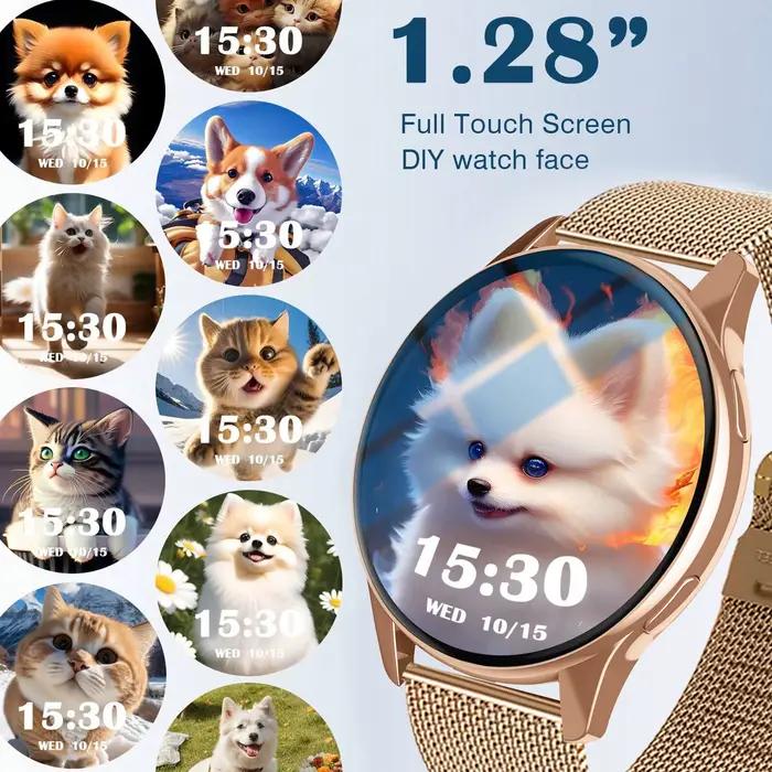 Montre intelligente HD écran tactile fréquence cardiaque sommeil BP surveillance de la santé pour téléphone Android et IOS BT appel Sport Smartwatch pour hommes femmes