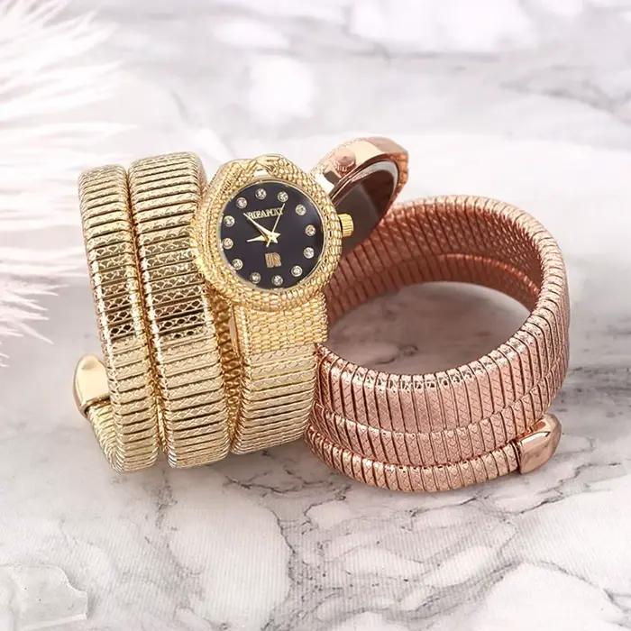 Montre à Quartz en forme de serpent de luxe