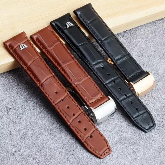 Pour Maurice Lacroix bracelet de montre en cuir véritable PT6158pt6098 noir marron 20mm 22mm