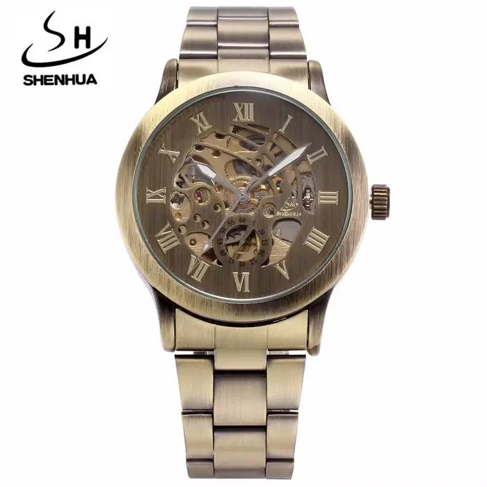Montre mécanique rétro homme en acier inoxydable avec mouvement automatique pour occasions spéciales