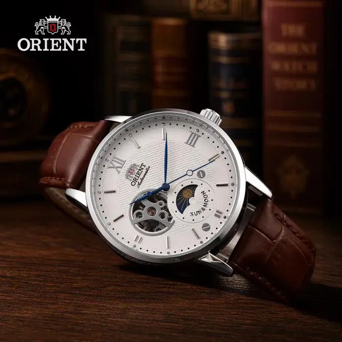 Montre automatique squelette ORIENT Sun Moon Phase pour homme