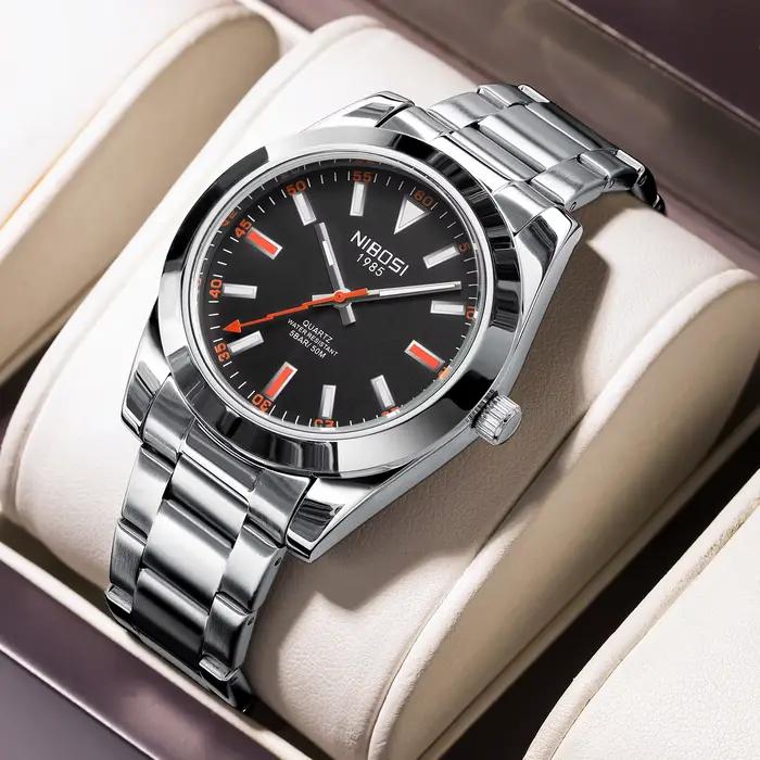 NIBOSI montre analogique à Quartz pour hommes Top marque de luxe classique montres