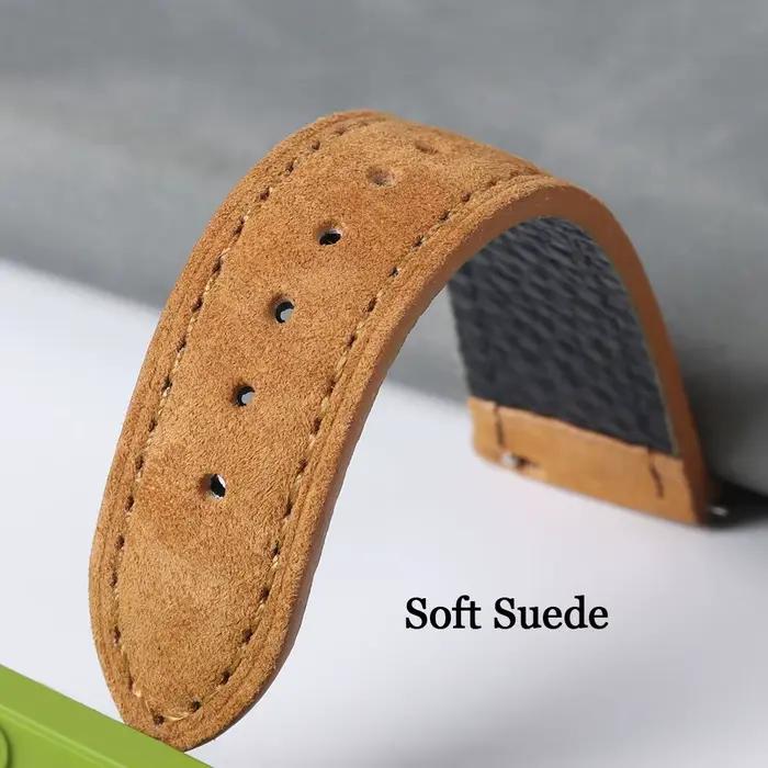 Bracelet de montre en cuir suédé véritable