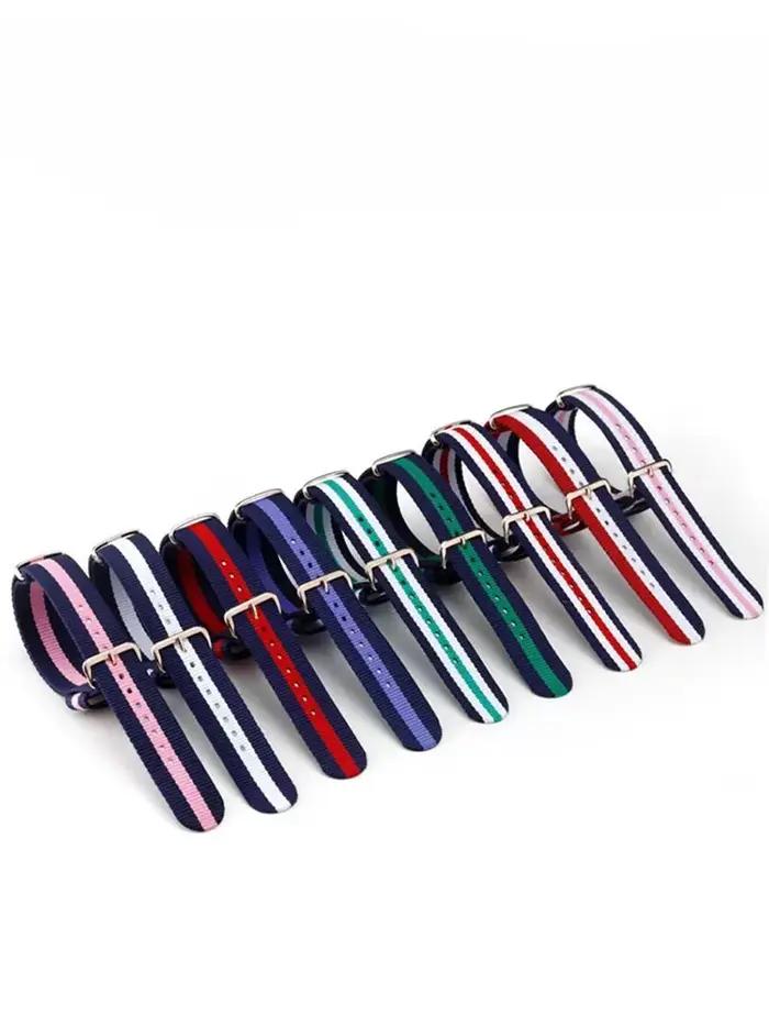 Pour DW Nylon Daniel Wellington Montage couleur toile montre Bracelet hommes femmes pur noir bleu blanc rouge avec outil poignet