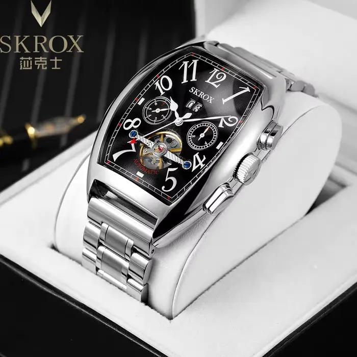 Original Tonneau Tourbillon mouvement automatique homme montre mécanique mâle montres Vintage marques de luxe horloge