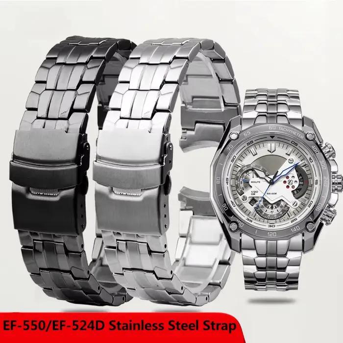 550 EF-524 Solide En Acier Inoxydable Bracelet De Montre Pour mol EDIFICE Série