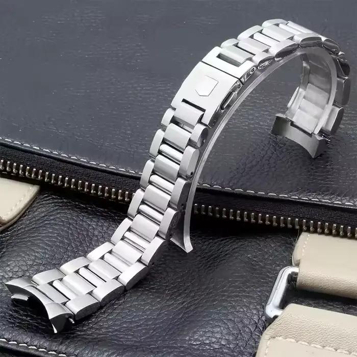Bracelet de montre en acier inoxydable massif pour homme