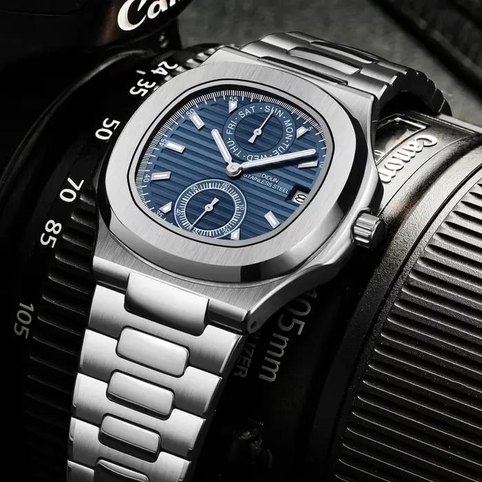 Montre DIDUN Style Affaires Quartz Résistante à L'eau Pour Hommes Occasions Professionnelles