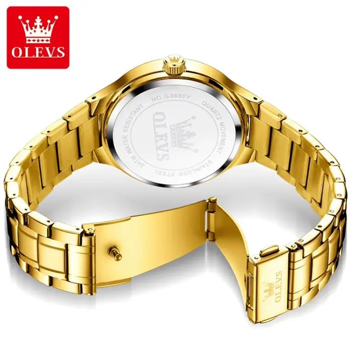 OLEVS 3650 montres en or pour hommes classique grand cadran numérique Date automatique étanche lumineux Original