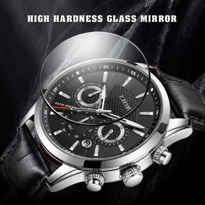 Nouvelle Montre Homme LIGE Décontractée et Luxe en Cuir à Quartz Pour Occasions Spéciales Activités Sportives