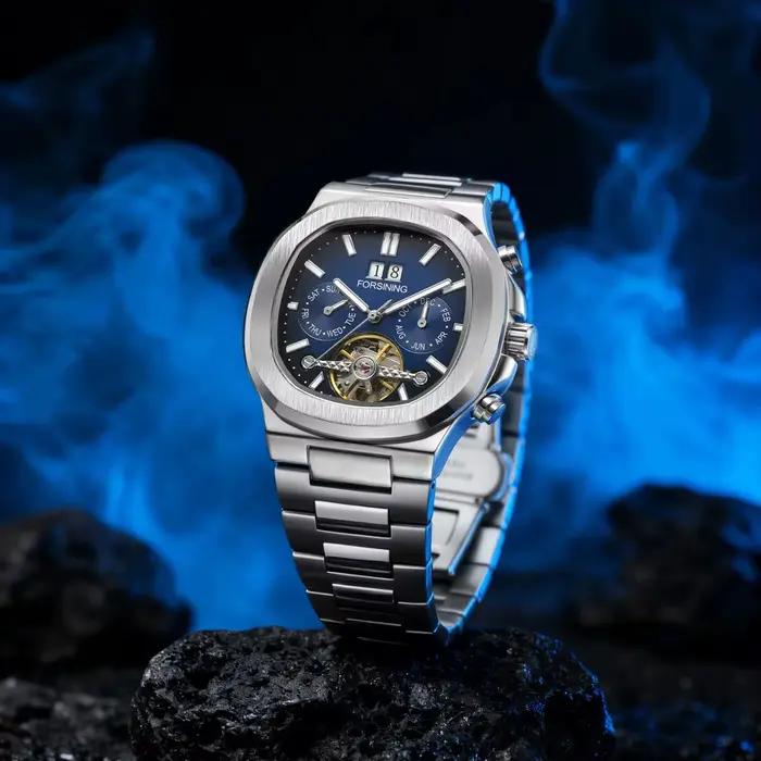 Montre mécanique automatique squelette carrée Forsining pour homme