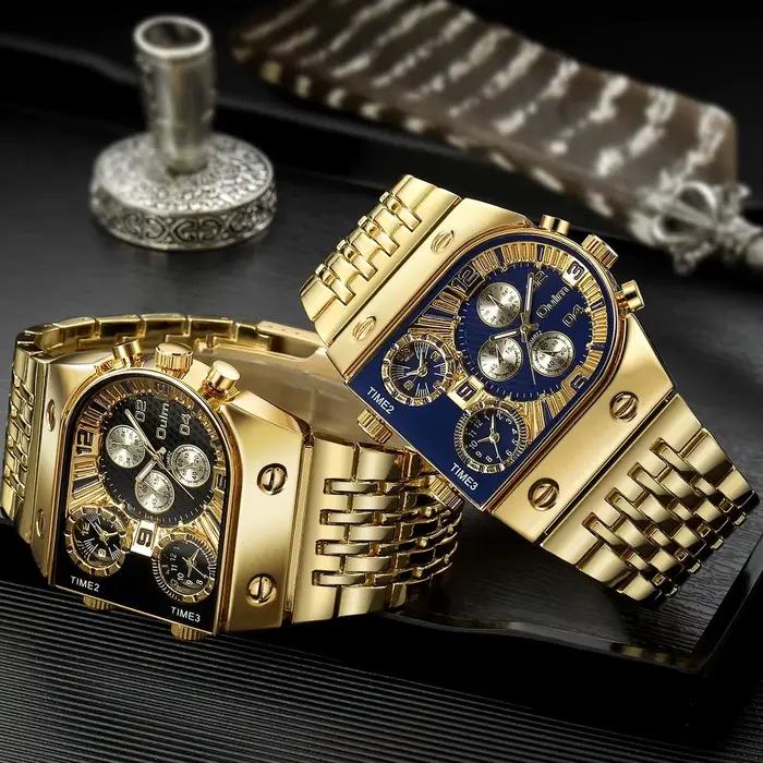Montre Oulm de luxe multi fuseaux horaires pour homme