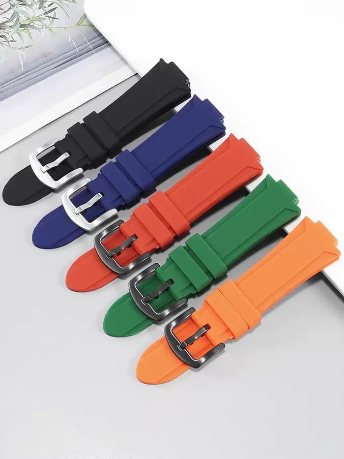 Bracelet de montre en caoutchouc de haute qualité pour Oris Aquis 7330 7740 série 24x11mm 24x12mm bracelet convexe avec diverses couleurs pour homme et femme occasions spéciales