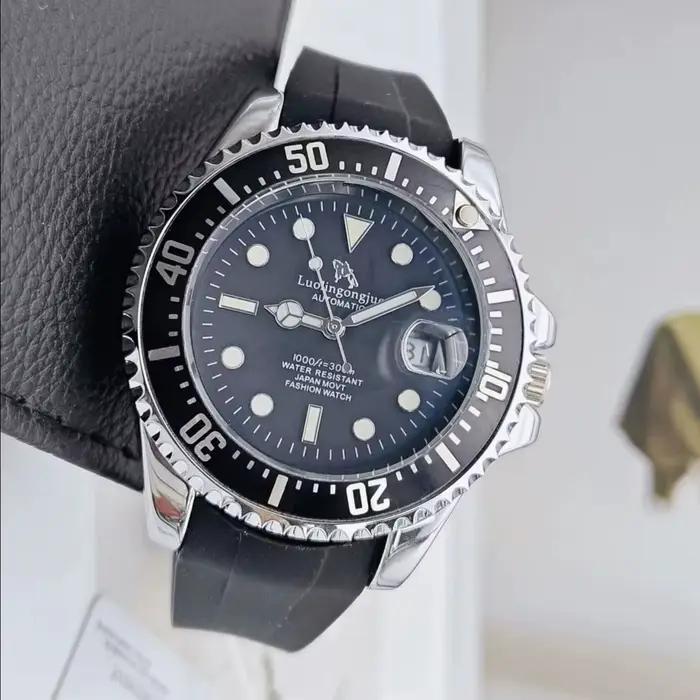Montre LUOLINGONGJUE Mécanique Luxe Haut de Gamme Hommes Design Squelette Bracelet Silicone Cadran Rond Occasions Spéciales