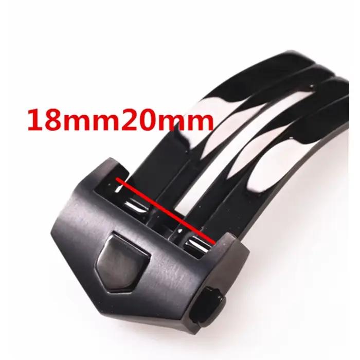 Boucle de montre en acier inoxydable 18mm 20mm pour montre traditionnelle avec système de fermeture à double bouton pour femmes et hommes diverses occasions