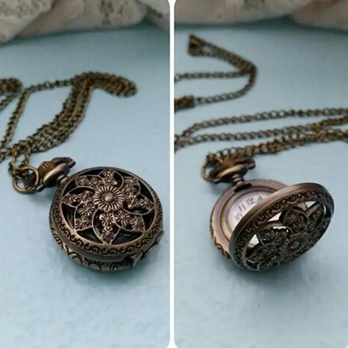 Montre de Poche Rétro Vintage Steampunk Quartz