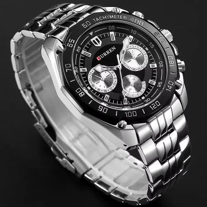 Montres CURREN 8077 pour hommes avec bracelet en acier inoxydable