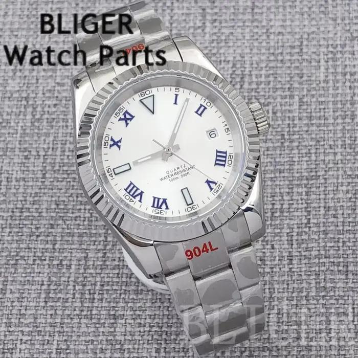 BLIGER 36mm 39mm hommes mode RONDA 515 montre-bracelet à Quartz en acier montre de plongée