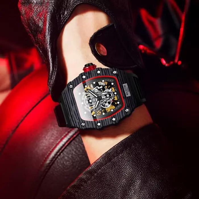 Montre automatique montres mécaniques pour Homme Type baril