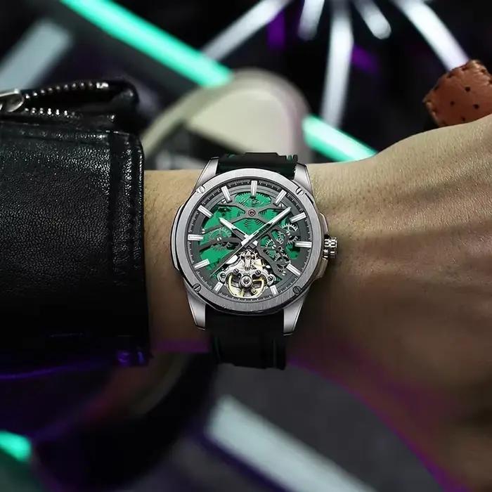 Montre mécanique automatique pour homme AILANG avec tourbillon et bracelet ajouré