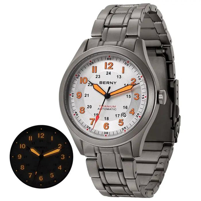 Montres automatiques BERNY entièrement en titane pour hommes