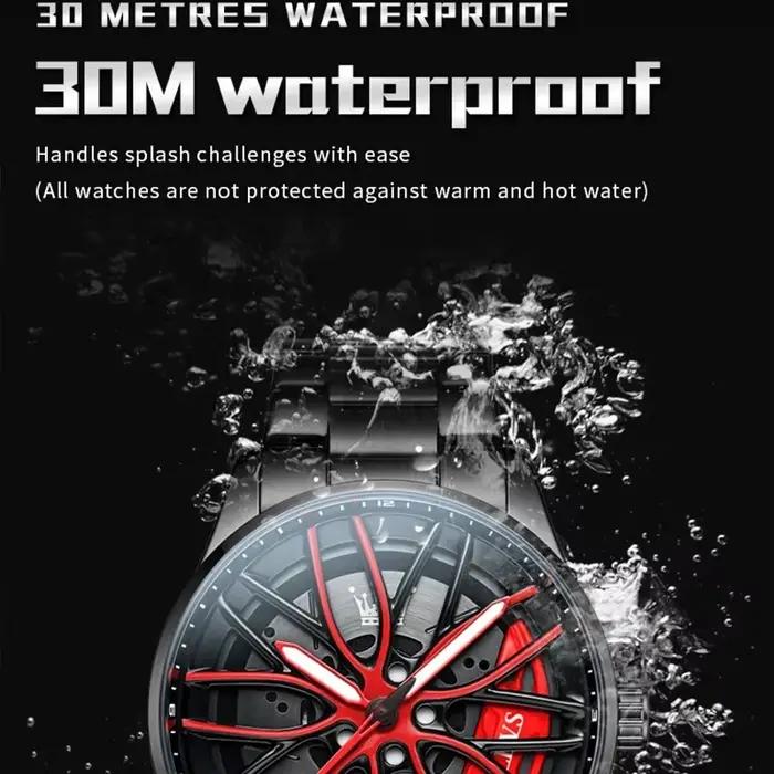 Montres OLEVS pour hommes 360 ° Montre-bracelet à quartz pour homme en acier inoxydable