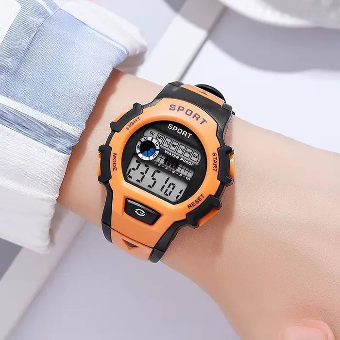 Montre électronique sportive en plastique pour enfants et adolescents occasions scolaires et loisirs