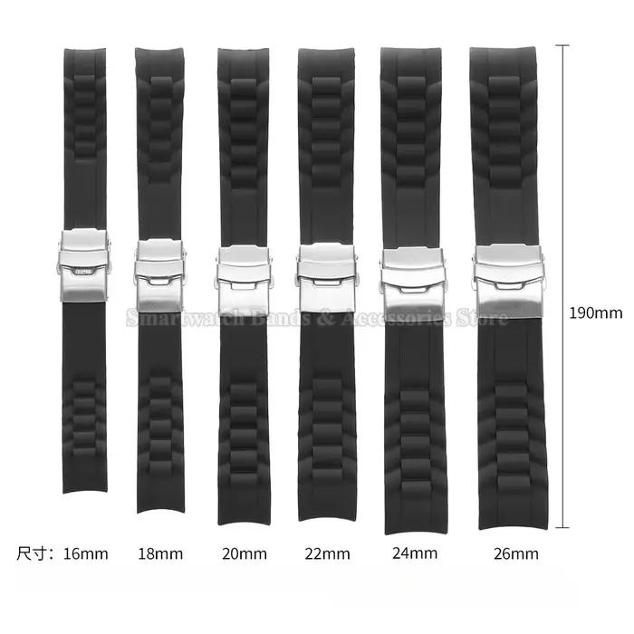 Bracelet de montre en silicone pour Seiko et Omega