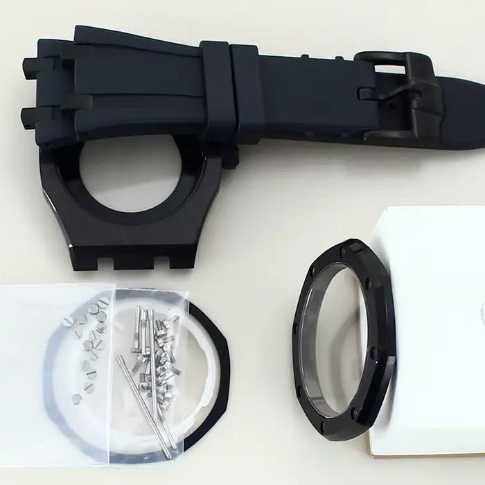Boîtier de montre octogonal noir pour hommes