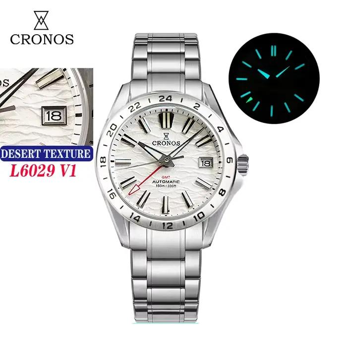 Cronos GS 39mm Texture cadran mécanique hommes montre NH34 automatique