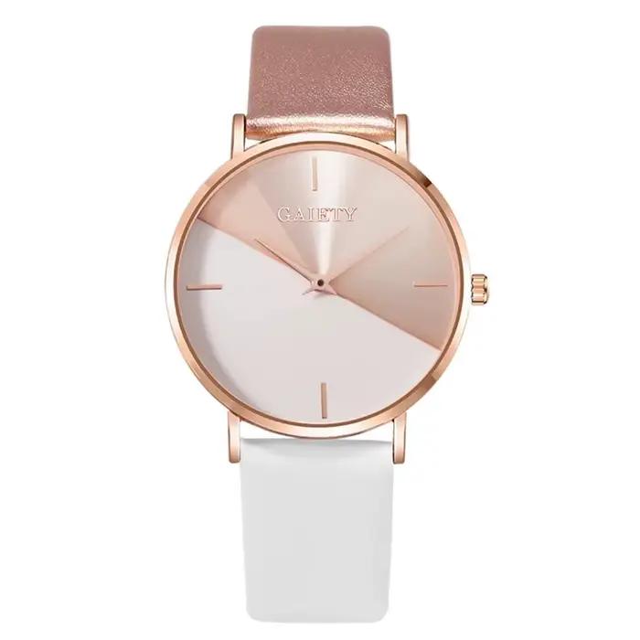 Montres en cuir or rose pour femmes