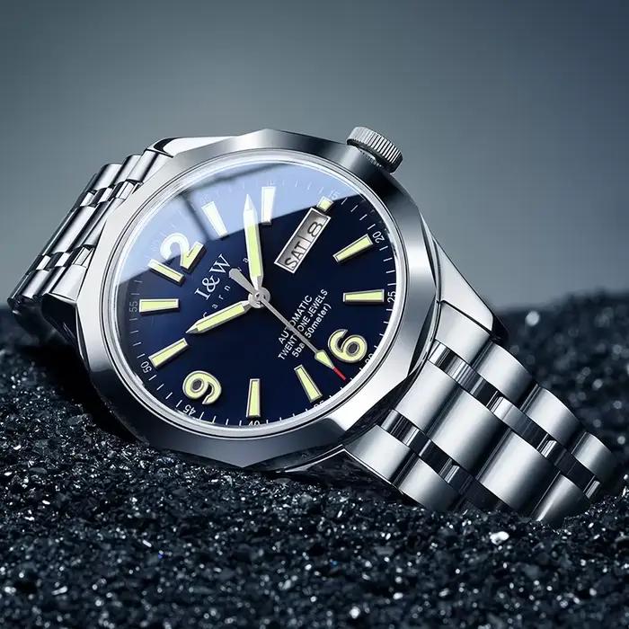 Montre mécanique en tungstène pour hommes