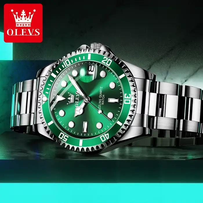 OLEVS 5885 montre à Quartz classique pour hommes de marque supérieure aiguilles lumineuses affichage du calendrier