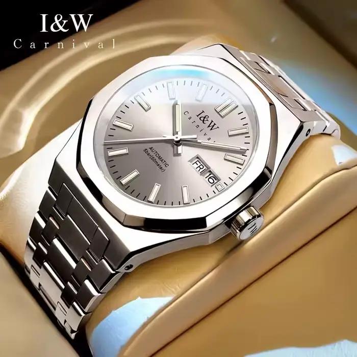 CARNIVAL Montre Mécanique Homme de Luxe Saphir Mouvement MIYOTA Style Mode Décontracté Polyvalent Occasions Bureau Événements Formels Moments Détente