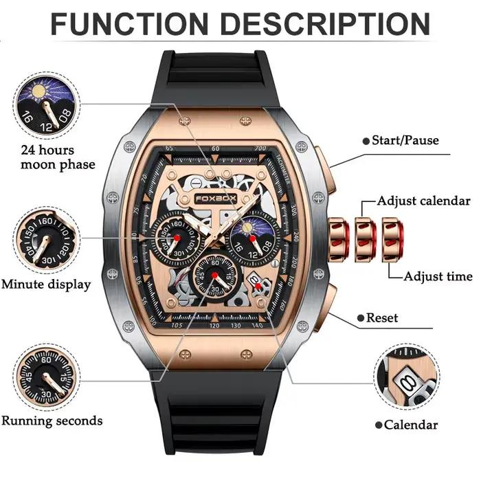 Montre de sport 2026 homme style militaire résistante à l'eau chronographe quartz élégante pour affaires et occasions spéciales