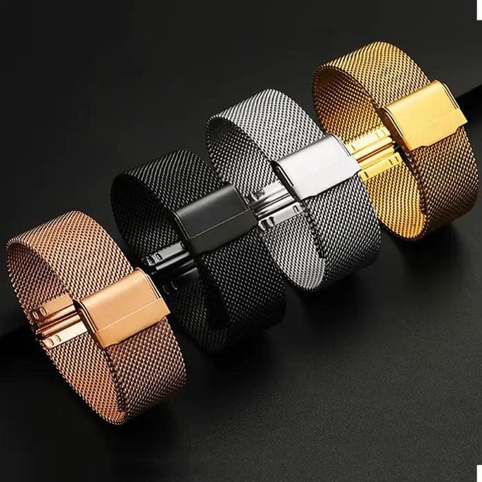Bracelet de montre en maille d'acier inoxydable Milan