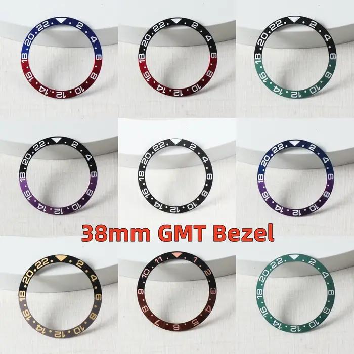 Insert de lunette de montre 38mm en céramique/aluminium pour Mods Submariner pour GMT Yacht-master Seiko NH35 NH34