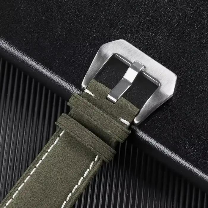 Bracelet de montre en cuir véritable noir bleu marron Vintage mat