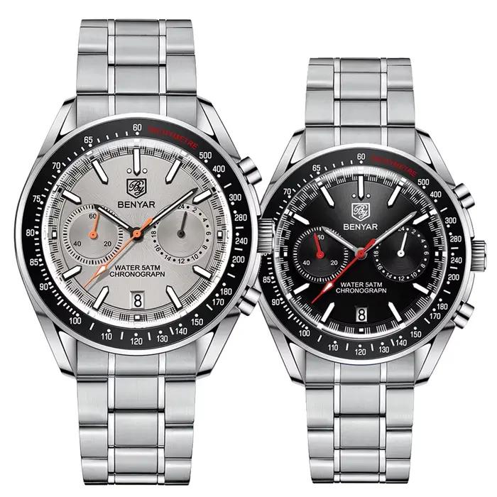 BENYAR hommes montres 2025 Top marque de luxe Quartz chronographe montre automatique
