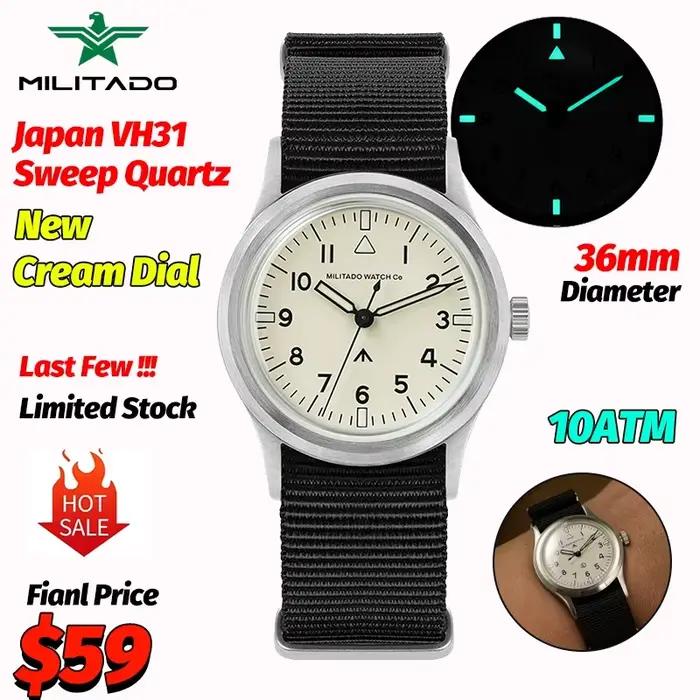 Montre-bracelet vintage Militado ML14 à quartz