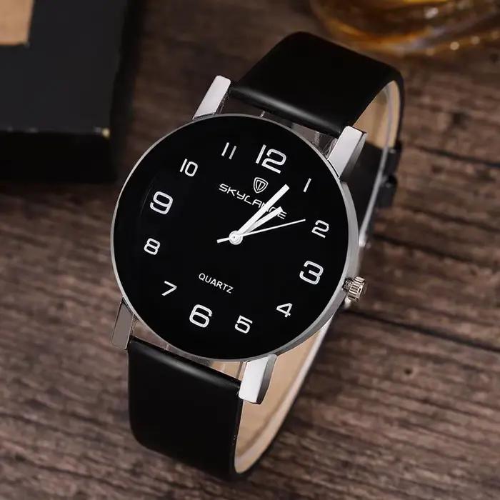 Femmes montre noire offre spéciale bracelet en cuir en acier inoxydable analogique Quartz montre-bracelet dame femme montres décontractées
